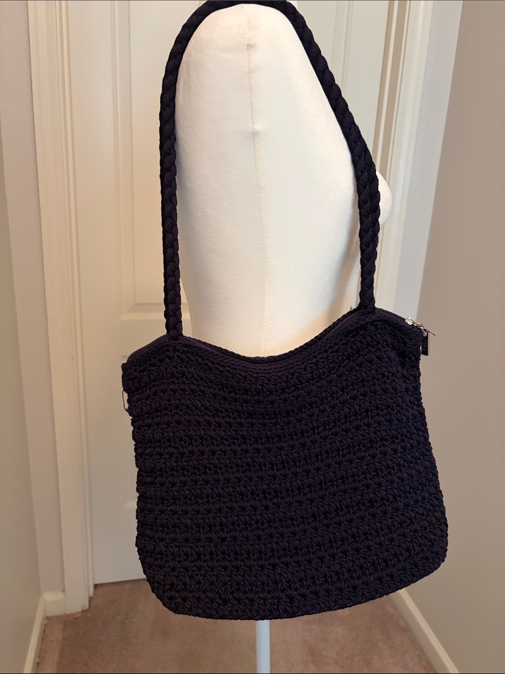 Sak Black Crochet Shoulder Bag